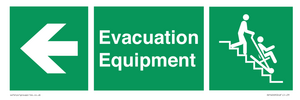 Evacuation Equipment directional with arrows